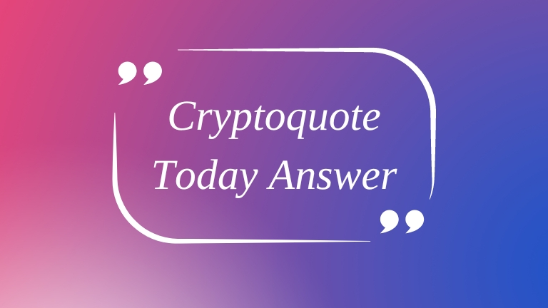 Cryptoquote Today Answer