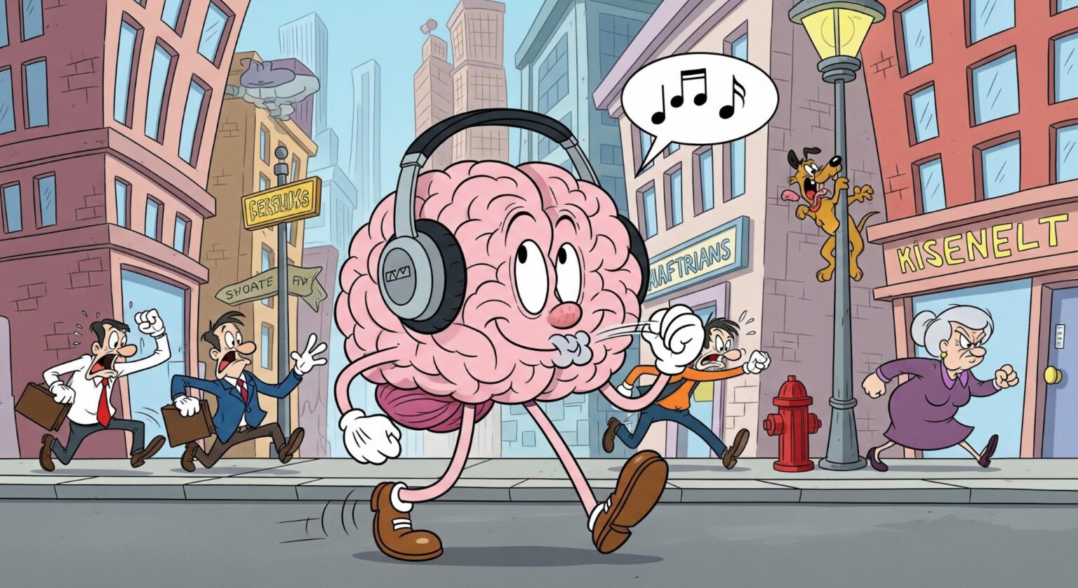 brain listening to music illustration
