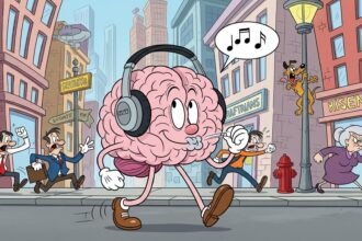 brain listening to music illustration