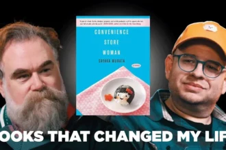 comedian Mike Drucker reflecting on identity and societal expectations through Sayaka Murata's novel
